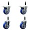 Service Caster 4'' Blue Poly Swivel 7/8'' Expanding Stem Caster Set 2 Total Lock Brakes, 4PK SCC-EXTTL20S414-PPUB-BLUE-2-S-2-78 - alternate 1